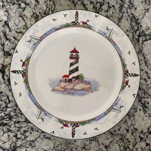 Totally Today Coastal Lighthouse 10.5" Dinner Plate Nautical (1)